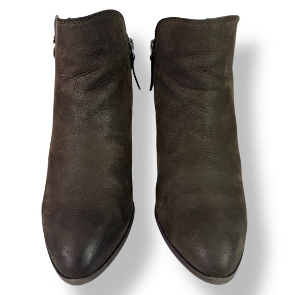 Frye Judy Ankle Boots Short Booties Brown Leather Double Side Zip Womens 7 M - Picture 4 of 13